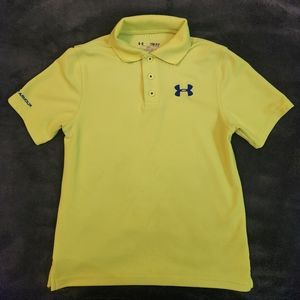 Under Armour youth small yellow and blue  polo shirt